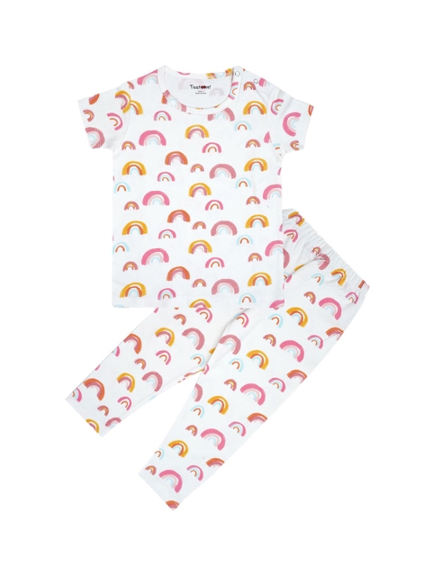 

Hopscotch Boys Turquoise Blue & Pink Printed Cotton Sleepsuit