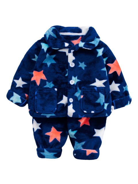 

Hopscotch Boys Blue & Red Printed Night suit