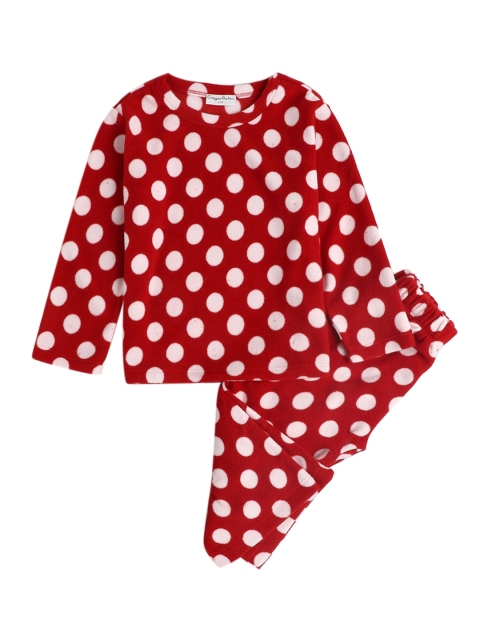 

Hopscotch Girls Red & White Printed Night suit