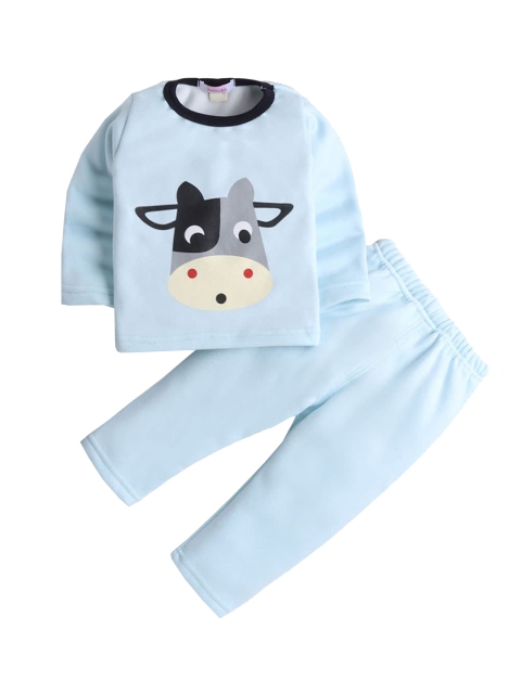 

Hopscotch Boys Blue Printed Night suit