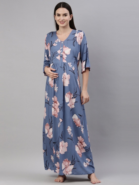 

GOLDSTROMS Women Blue & Pink Nightdress