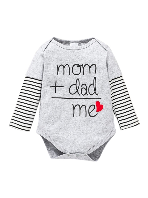 

Hopscotch Infant Boys Grey & Red Printed Bodysuit
