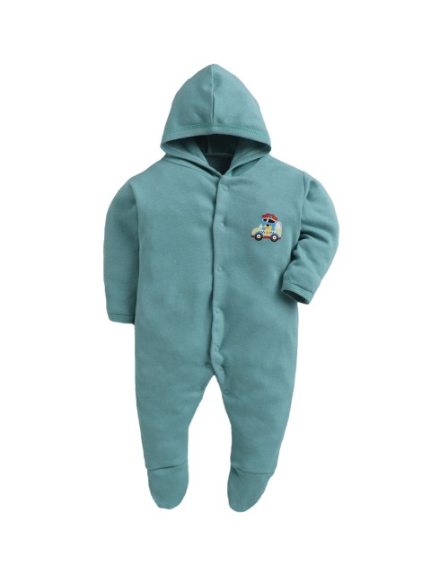 

Hopscotch Infant Boys Green Printed Cotton Bodysuit