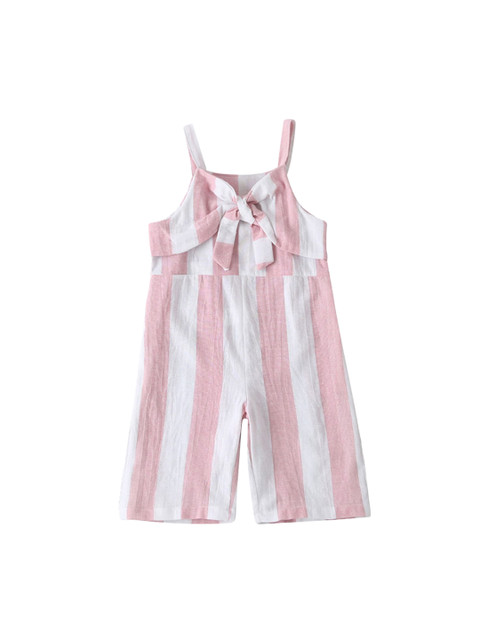 

Hopscotch Girls Pink & White Striped Dungaree
