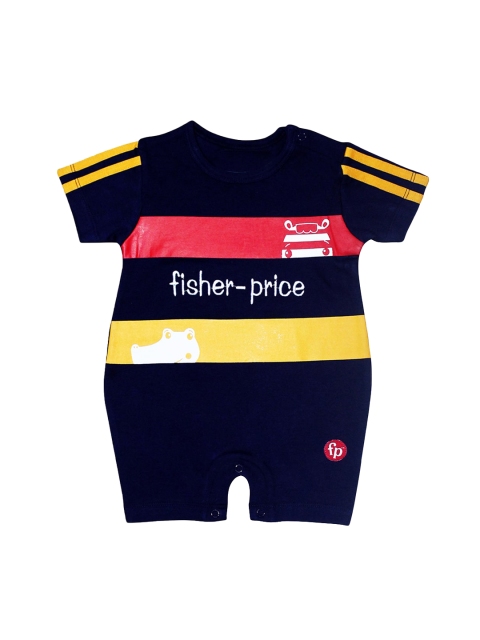 

Hopscotch Infant Boys Navy Blue & Red Striped Rompers