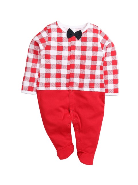 

Hopscotch Girls Red Checkered full-sleeve Bodysuit