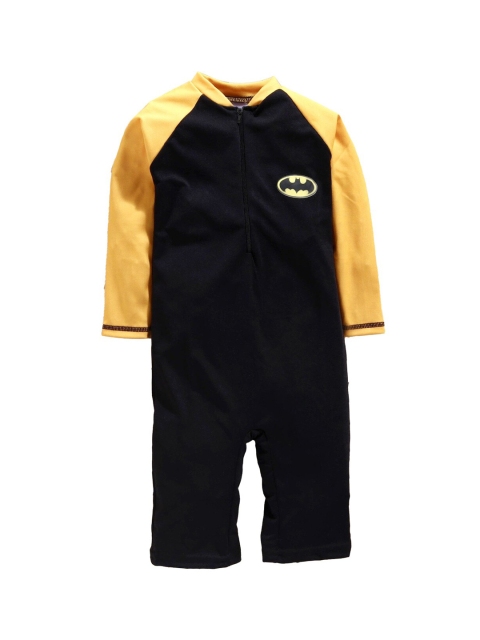 

Hopscotch Infant Boys Black & Yellow Raglan Sleeves Bodysuit