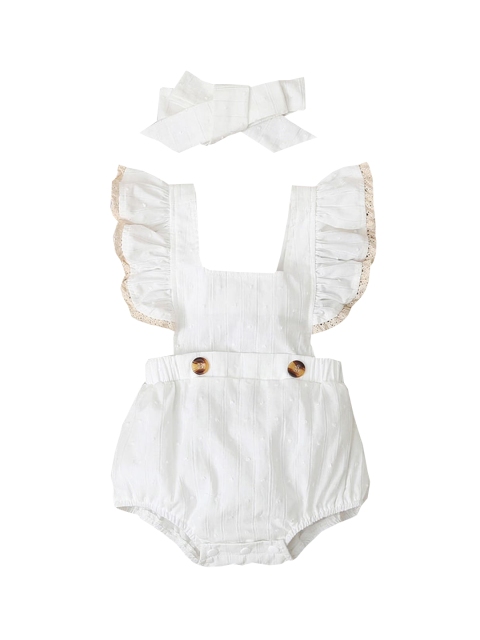 

Hopscotch Girl White Solid Cotton Bodysuit