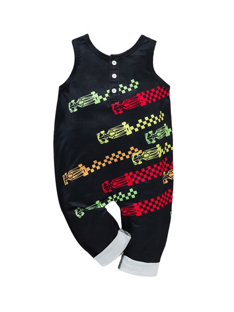 

Hopscotch Infant Boys Black Printed Bodysuit