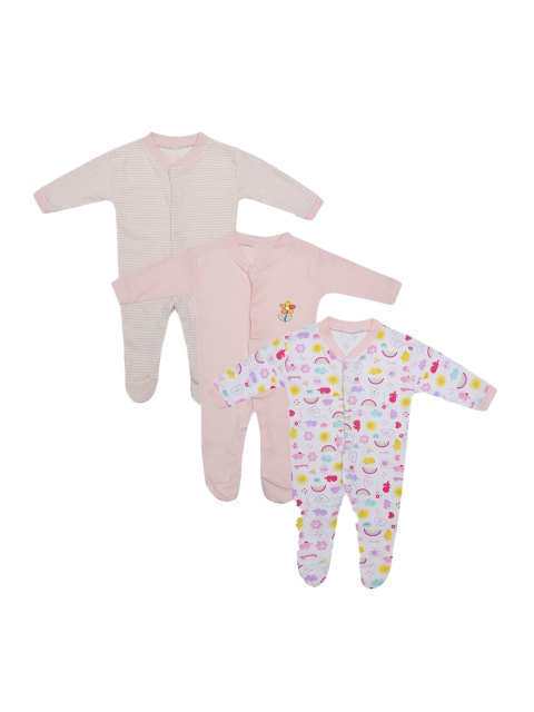 

Hopscotch Girls Pack Of 3 Printed Pure Cotton Sleepsuits, Purple