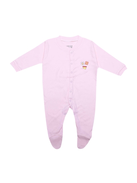 

Hopscotch Infants Kids Pink Cotton Sleepsuit