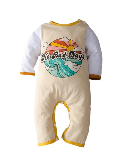 

Hopscotch Boys Beige Printed Bodysuit