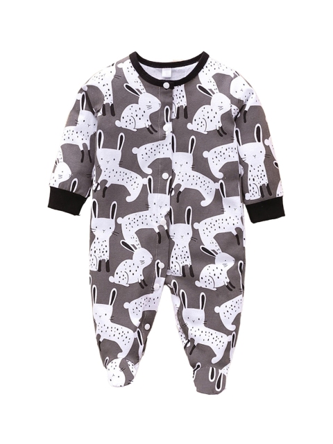 

Hopscotch Boys Infant Grey & Black Printed Bodysuit