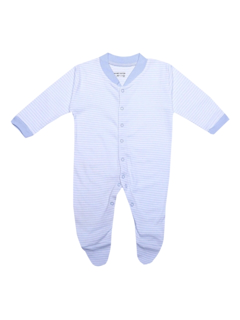 

Hopscotch Kids Blue Striped Cotton Bodysuit