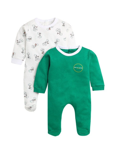 

Hopscotch Infant Kids Pack of 2 Sleepsuit, Green