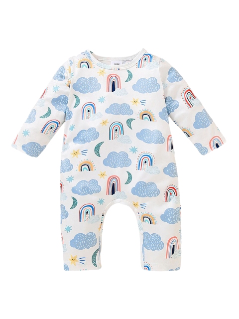 

Hopscotch Infant Girls Blue All-over Printed Bodysuits