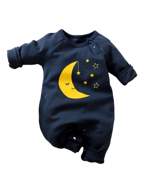 

Hopscotch Boys Navy Blue Printed Bodysuit