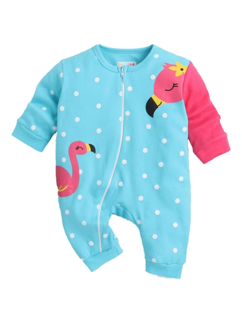 

Hopscotch Girls Blue Graphic Printed Romper