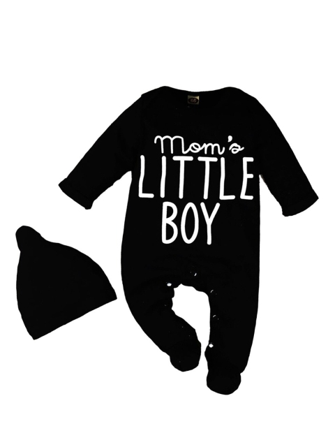 

Hopscotch Infants Boys Black & White Printed Sleepsuit