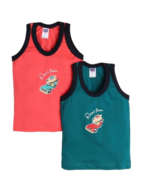 

Hopscotch Boys Pack Of 2 Printed Cotton Innerwear Vests, Peach
