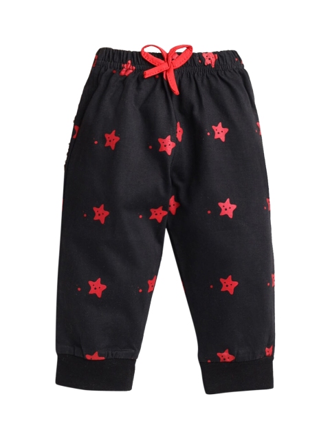 

Hopscotch Girls Black & Red Printed Joggers