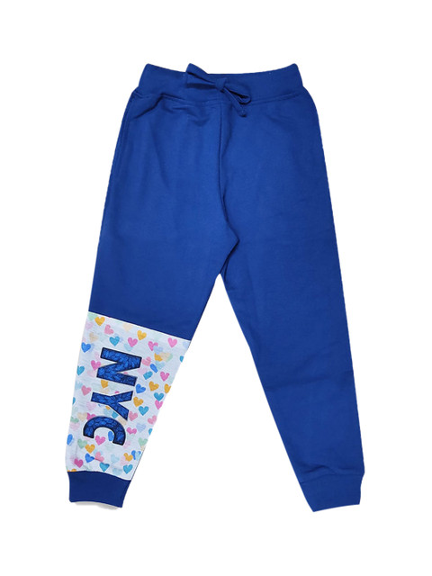 

Hopscotch Girls Blue Printed Joggers