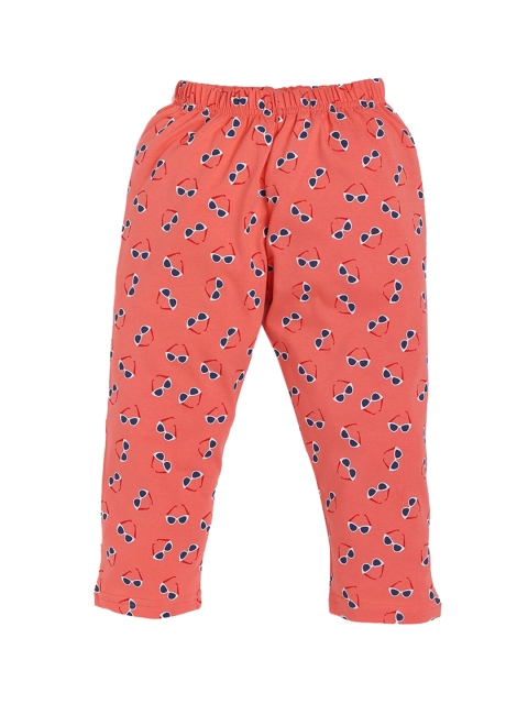 

Hopscotch Girls Peach Relaxed Printed Track Pants