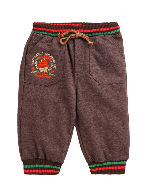 

Hopscotch Boys Brown Solid Relaxed-Fit Joggers