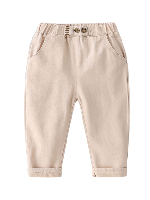 

Hopscotch Boys Beige Solid Track Pants