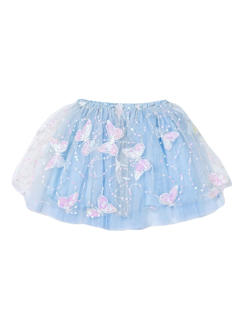 

Hopscotch Girls Blue Embellished Skirts