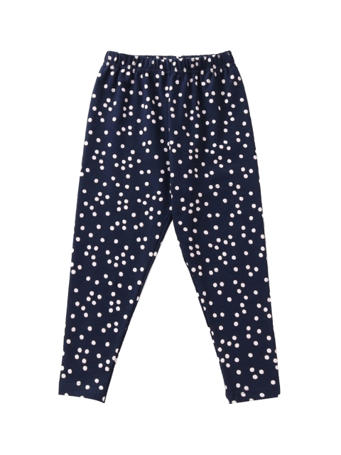 

Hopscotch Girls Navy Blue Printed Leggings