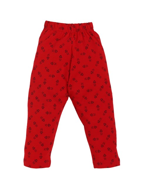 

Hopscotch Girls Red Printed Relaxed-Fit Cotton Track Pants