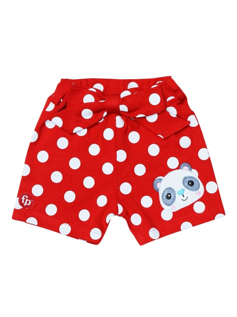 

Hopscotch Girls Red & White Polka Dots Printed Shorts