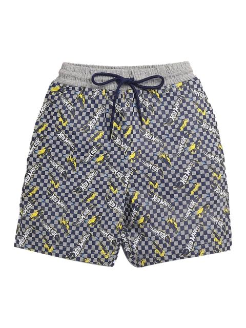 

Hopscotch Boys Navy Blue Floral Printed Shorts