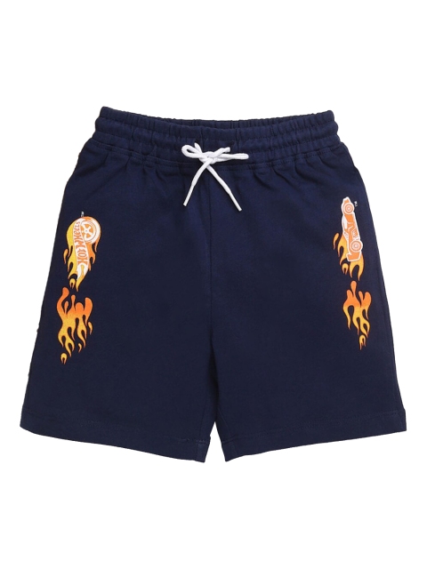 

Hopscotch Boys Navy Blue Printed Shorts