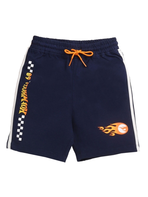 

Hopscotch Boys Navy Blue Printed Shorts