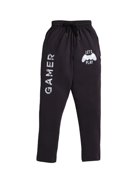 

Hopscotch Boys Green Printed Track Pants