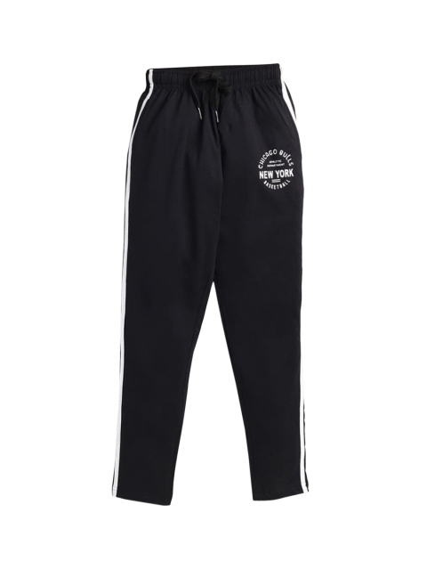 

Hopscotch Boys Black Graphic Printed Relaxed-Fit Track Pants