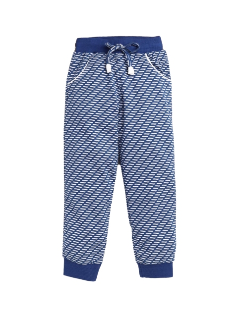 

Hopscotch Boys Blue Stripe Printed Relaxed Fit Track Pants