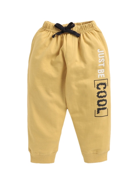 

Hopscotch Boys Yellow Graphic Printed Cotton Track Pants