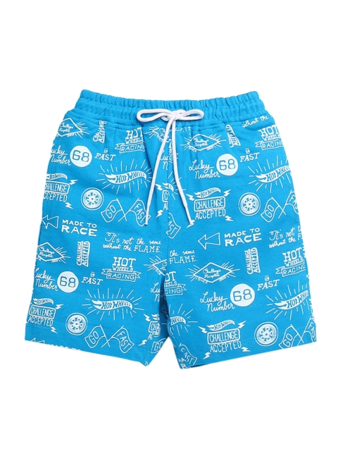 

Hopscotch Boys Blue Printed Shorts