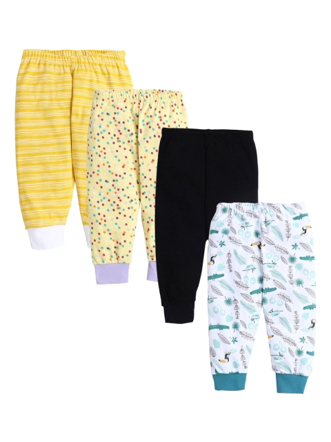

Hopscotch Boys Black Pack Of 4 Printed Joggers Track Pants