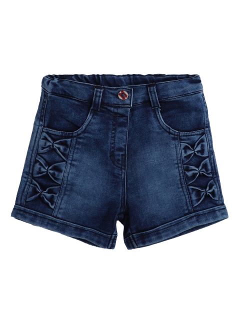 

Hopscotch Girls Blue Washed Cotton Denim Shorts