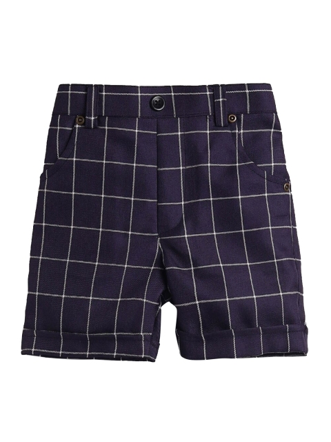 

Hopscotch Boys Purple Checked Shorts