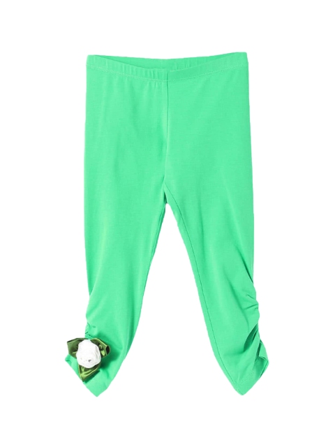 

Hopscotch Girls Green Solid Ankle-Length Leggings