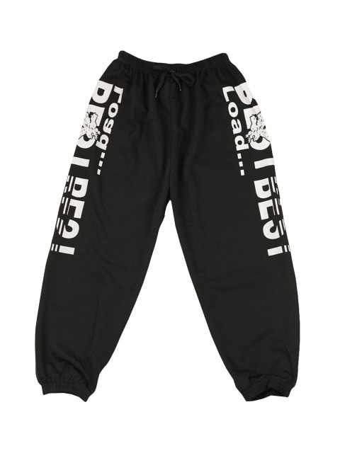 

Hopscotch Boys Black Graphic Printed Track Pants