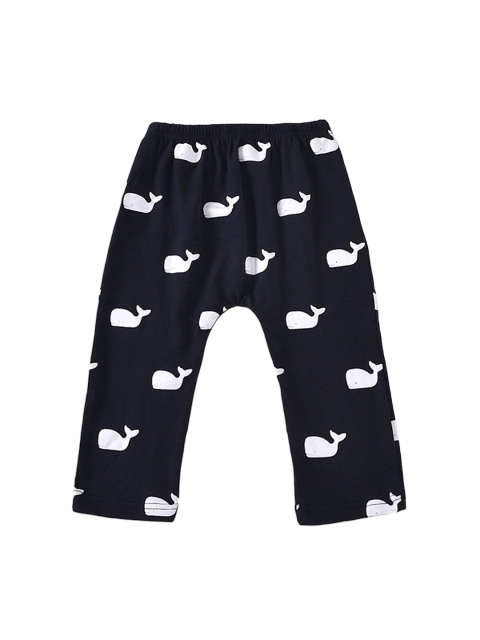 

Hopscotch Boys Black & White Printed Cotton Lounge Pants