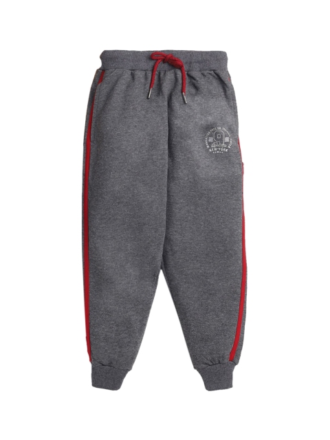 

Hopscotch Boys Grey Solid Relaxed-Fit Cotton Joggers