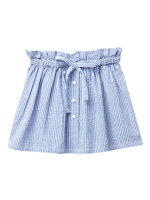 

Hopscotch Girls Blue & White Striped Knee Length Flared Skirts