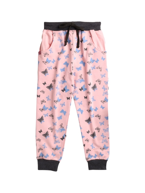 

Hopscotch Girls Peach Printed Joggers